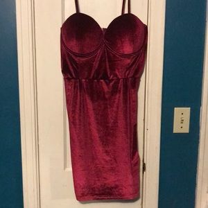 Strapped Burgundy Bodycon Dress